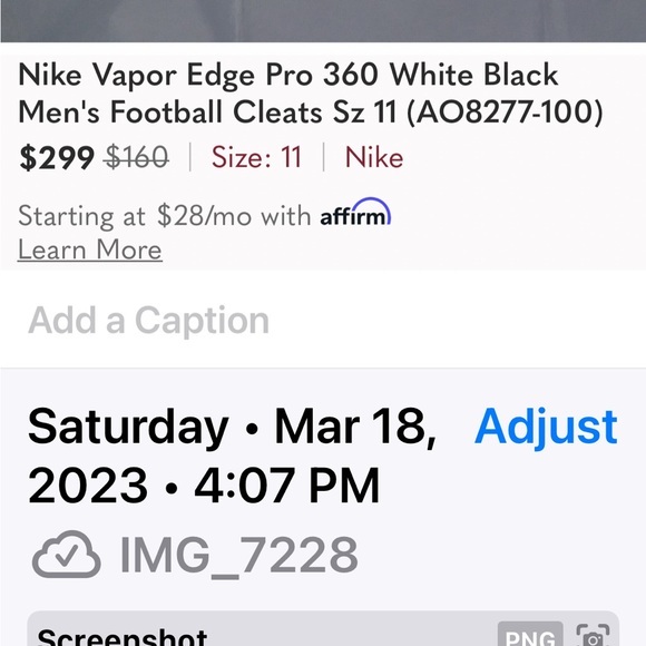 New Mens Nike Vapor Speed TD Football with foot ball Cleats. With out box. Mint! - Picture 3 of 9